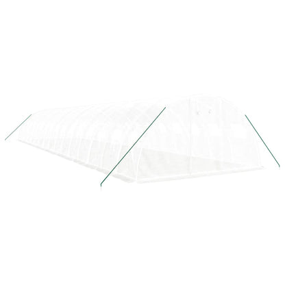 Serra con Telaio in Acciaio Bianco 64 m² 16x4x2 m | homemem39