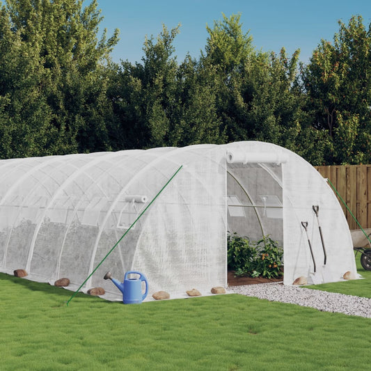 Serra con Telaio in Acciaio Bianco 64 m² 16x4x2 m | homemem39