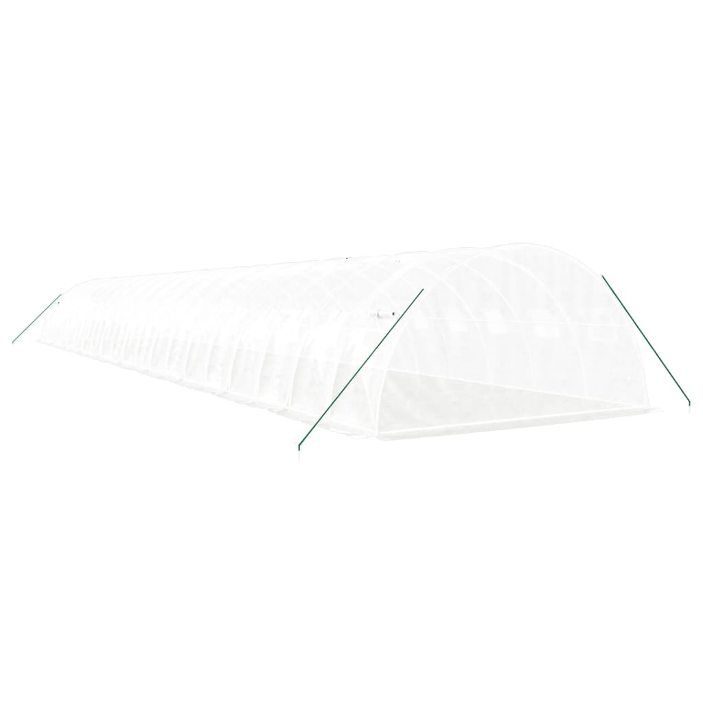 Serra con Telaio in Acciaio Bianco 80 m² 20x4x2 m | homemem39
