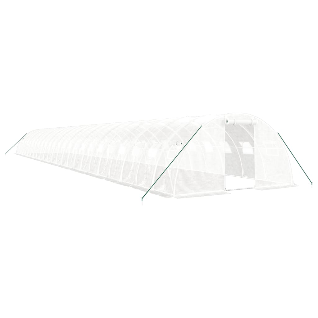 Serra con Telaio in Acciaio Bianco 96 m² 24x4x2 m | homemem39