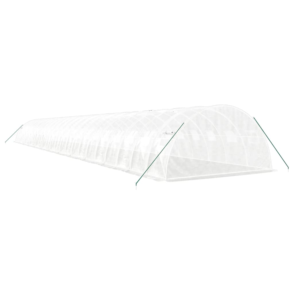 Serra con Telaio in Acciaio Bianco 96 m² 24x4x2 m | homemem39