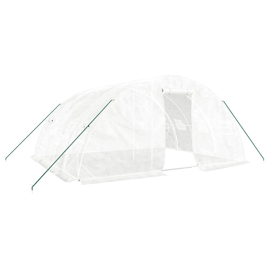 Serra con struttura in acciaio bianca 20 m² 5x4x2,3 m | homemem39