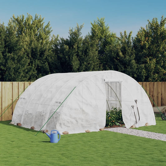 Serra con Telaio in Acciaio Bianco 20 m² 5x4x2,3 m - homemem39