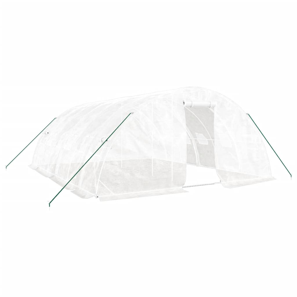 Serra con Telaio in Acciaio Bianco 30 m² 6x5x2,3 m | homemem39