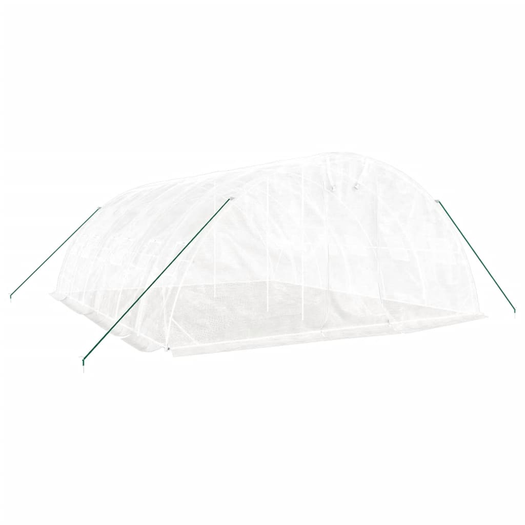 Serra con Telaio in Acciaio Bianco 30 m² 6x5x2,3 m | homemem39