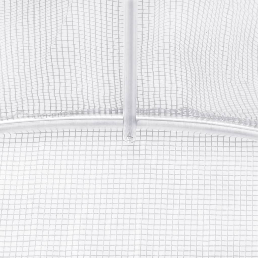 Serra con Telaio in Acciaio Bianco 30 m² 6x5x2,3 m | homemem39