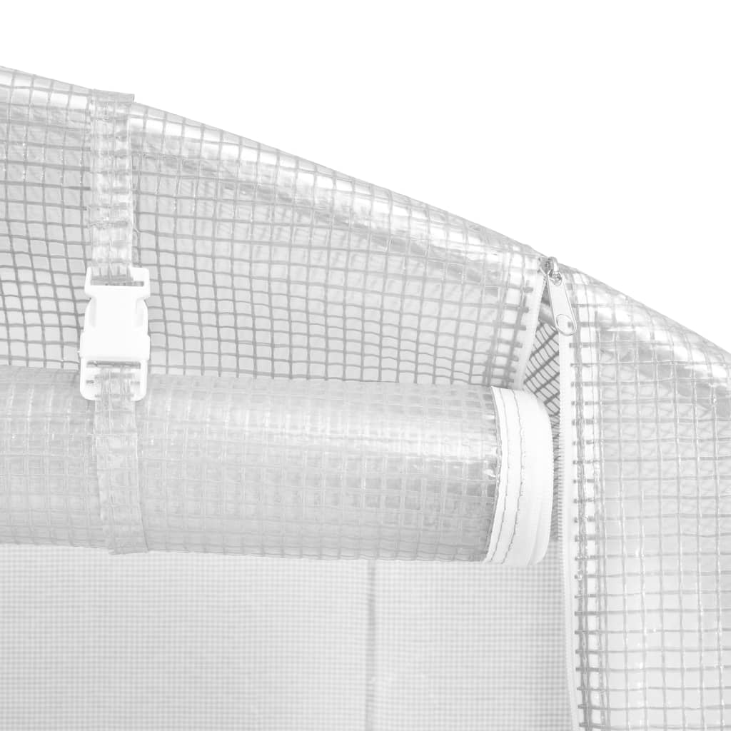 Serra con Telaio in Acciaio Bianco 30 m² 6x5x2,3 m | homemem39