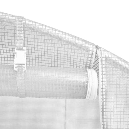 Serra con Telaio in Acciaio Bianco 30 m² 6x5x2,3 m | homemem39