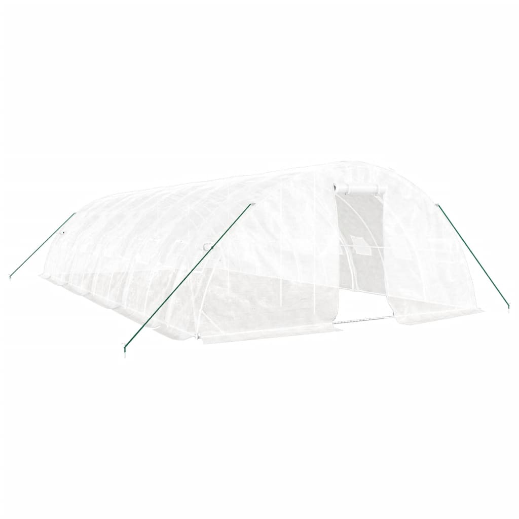 Serra con Telaio in Acciaio Bianco 50 m² 10x5x2,3 m | homemem39