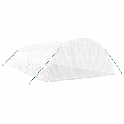 Serra con Telaio in Acciaio Bianco 50 m² 10x5x2,3 m | homemem39