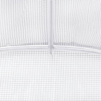 Serra con Telaio in Acciaio Bianco 50 m² 10x5x2,3 m | homemem39