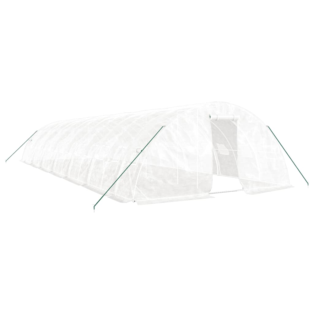 Serra con Telaio in Acciaio Bianco 70 m² 14x5x2,3 m | homemem39