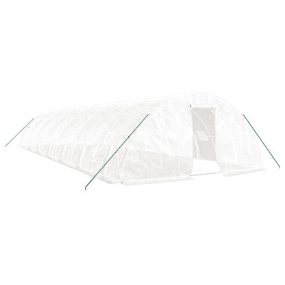 Serra con Telaio in Acciaio Bianco 70 m² 14x5x2,3 m | homemem39