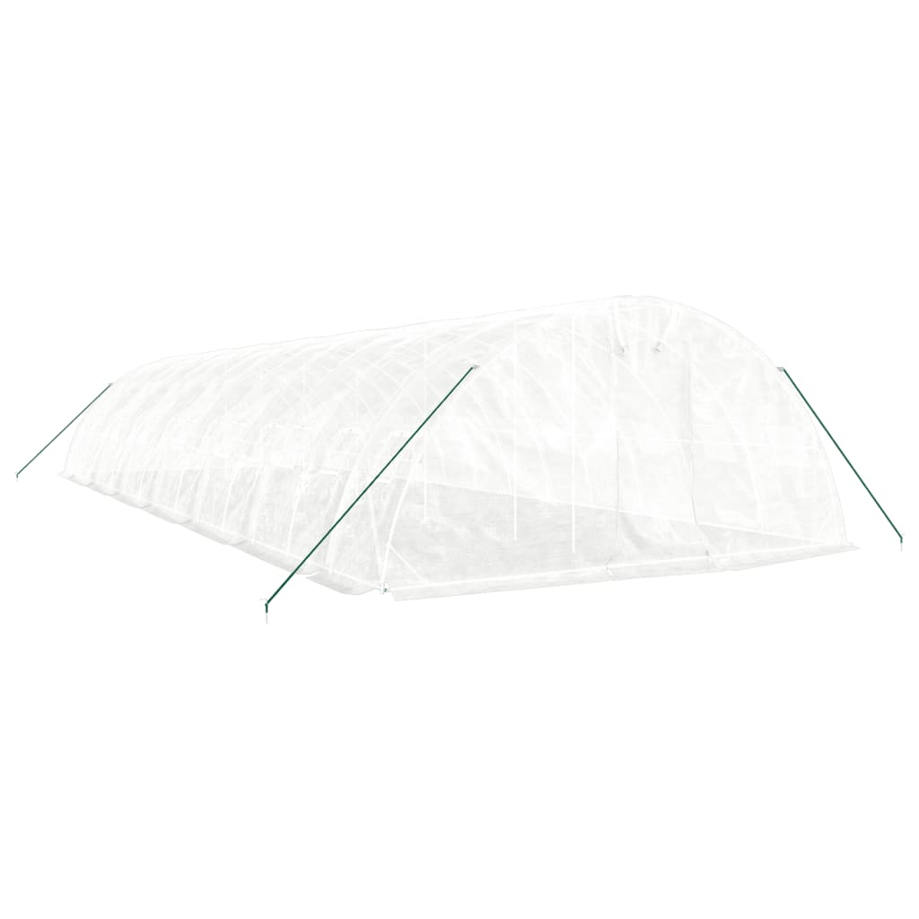Serra con Telaio in Acciaio Bianco 70 m² 14x5x2,3 m | homemem39