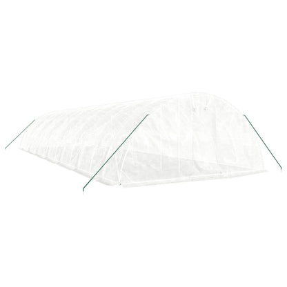 Serra con Telaio in Acciaio Bianco 70 m² 14x5x2,3 m | homemem39