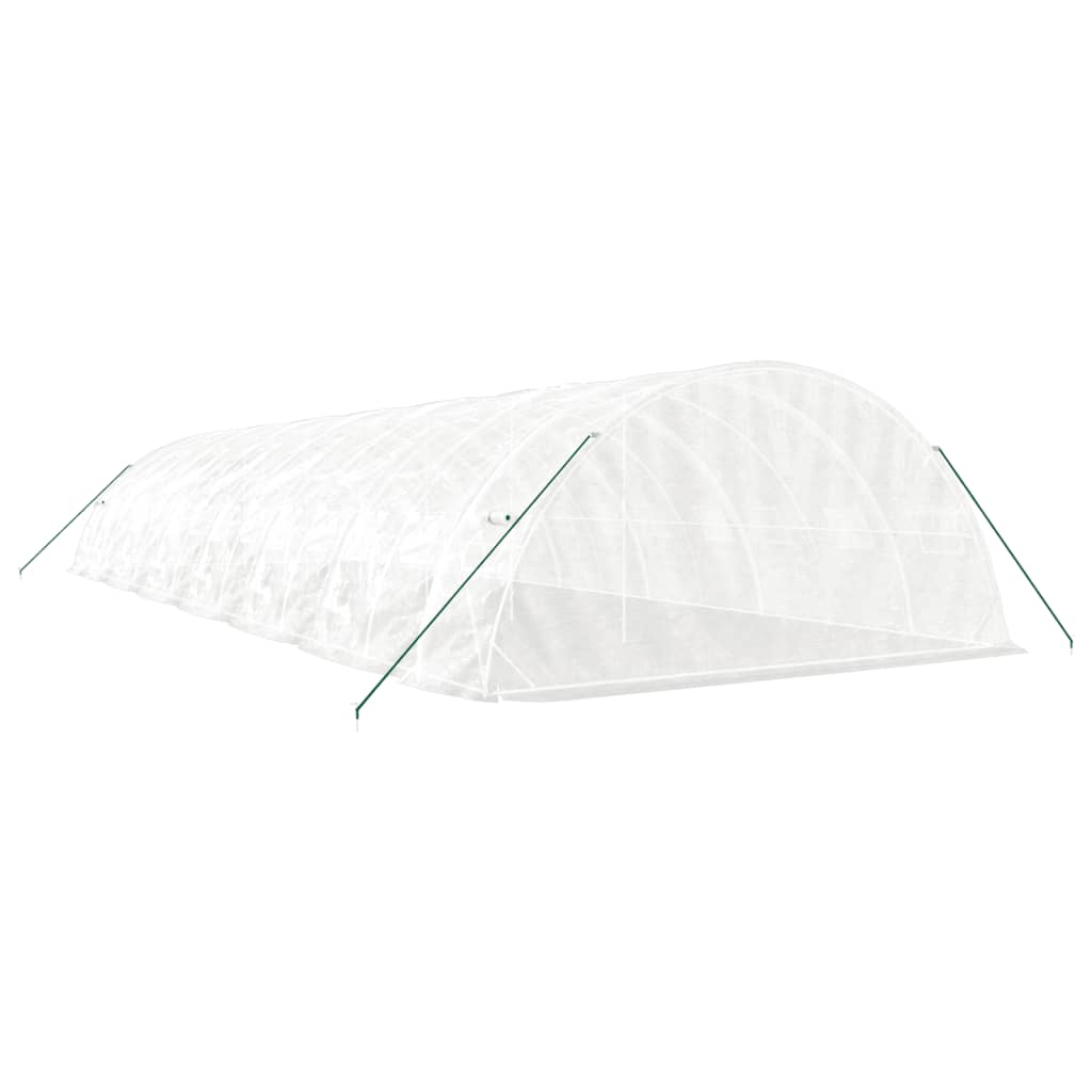 Serra con Telaio in Acciaio Bianco 70 m² 14x5x2,3 m | homemem39