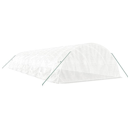 Serra con Telaio in Acciaio Bianco 70 m² 14x5x2,3 m | homemem39