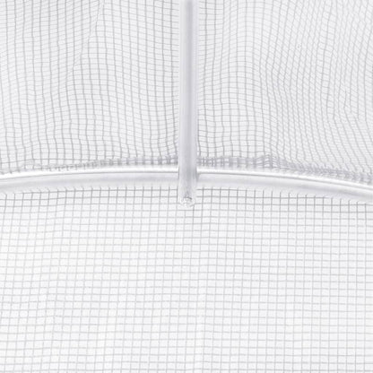 Serra con Telaio in Acciaio Bianco 70 m² 14x5x2,3 m | homemem39