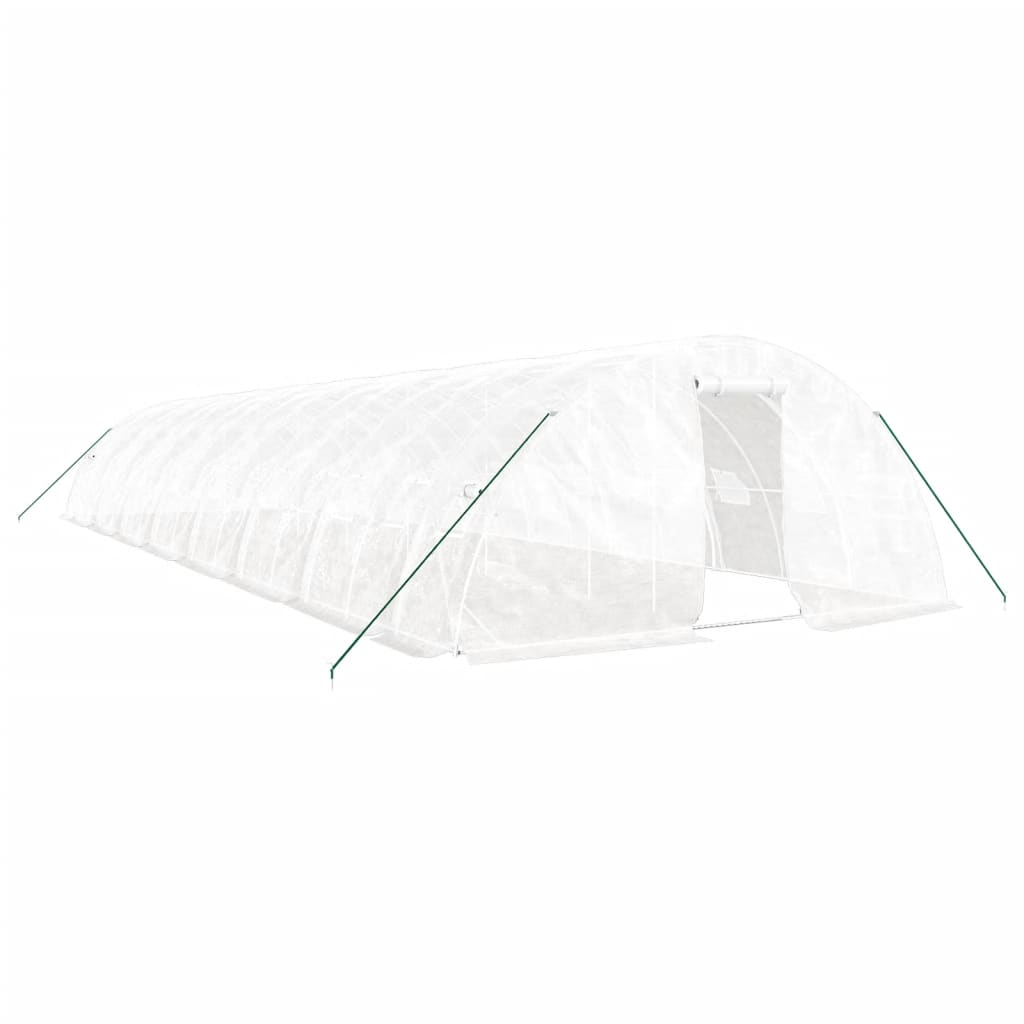Serra con Telaio in Acciaio Bianco 80 m² 16x5x2,3 m | homemem39