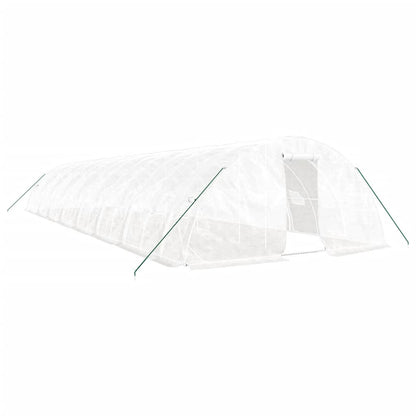 Serra con Telaio in Acciaio Bianco 80 m² 16x5x2,3 m | homemem39