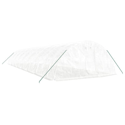 Serra con Telaio in Acciaio Bianco 80 m² 16x5x2,3 m | homemem39