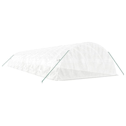 Serra con Telaio in Acciaio Bianco 80 m² 16x5x2,3 m | homemem39