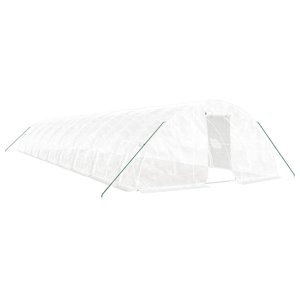 Serra con Telaio in Acciaio Bianco 90 m² 18x5x2,3 m | homemem39