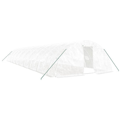 Serra con Telaio in Acciaio Bianco 90 m² 18x5x2,3 m | homemem39