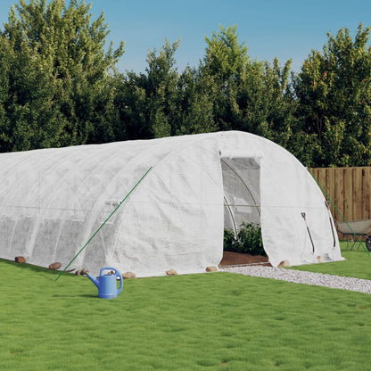 Serra con Telaio in Acciaio Bianco 90 m² 18x5x2,3 m | homemem39
