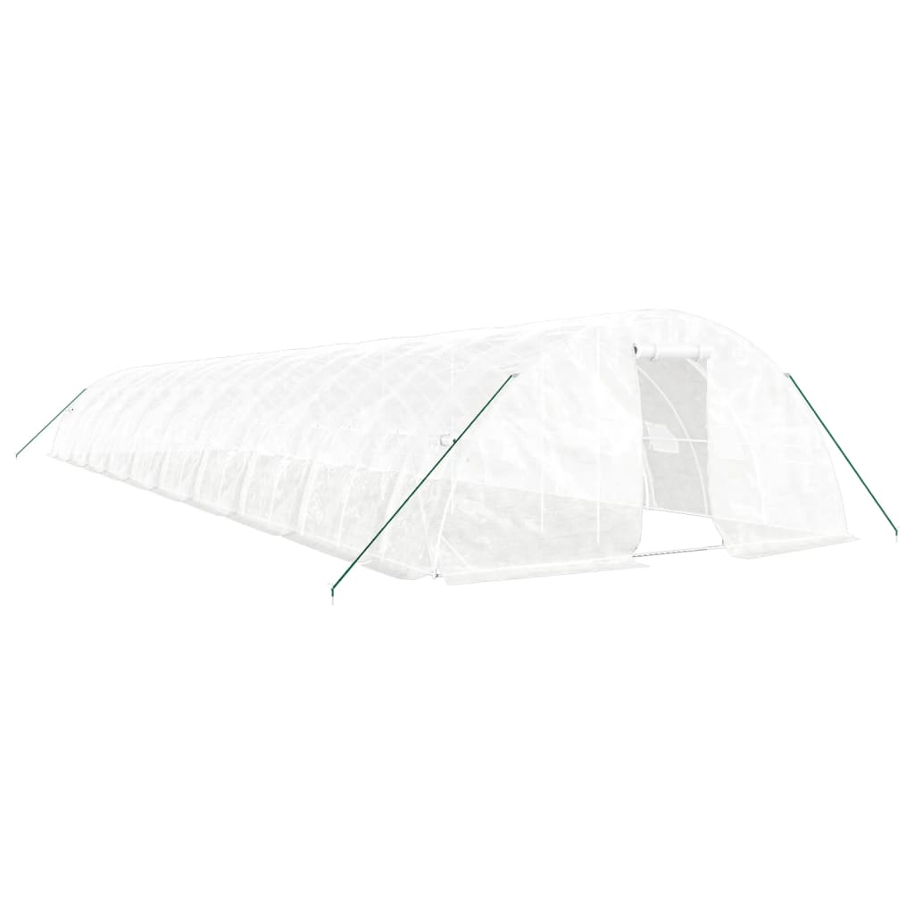 Serra con Telaio in Acciaio Bianco 100 m² 20x5x2,3 m | homemem39