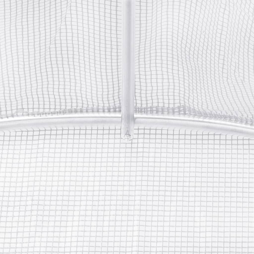Serra con Telaio in Acciaio Bianco 100 m² 20x5x2,3 m | homemem39