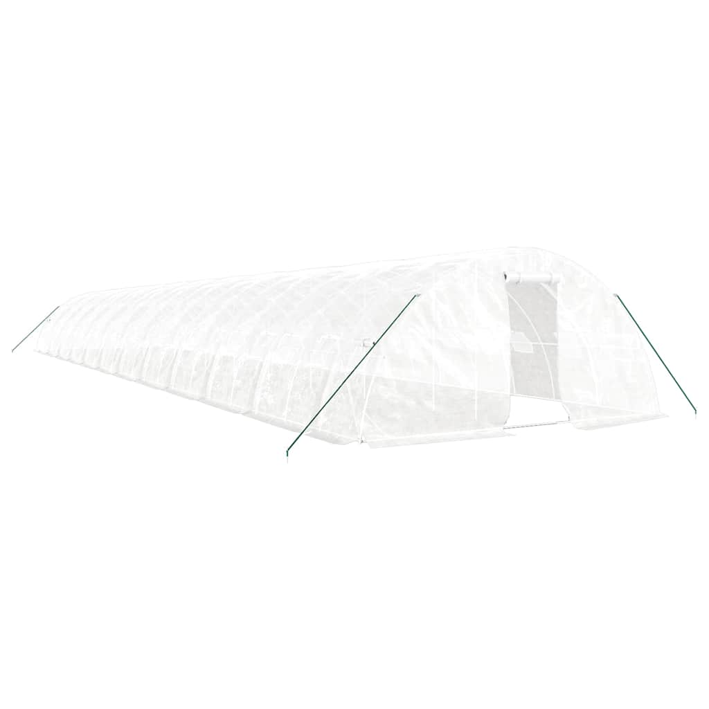 Serra con Telaio in Acciaio Bianco 120 m² 24x5x2,3 m | homemem39