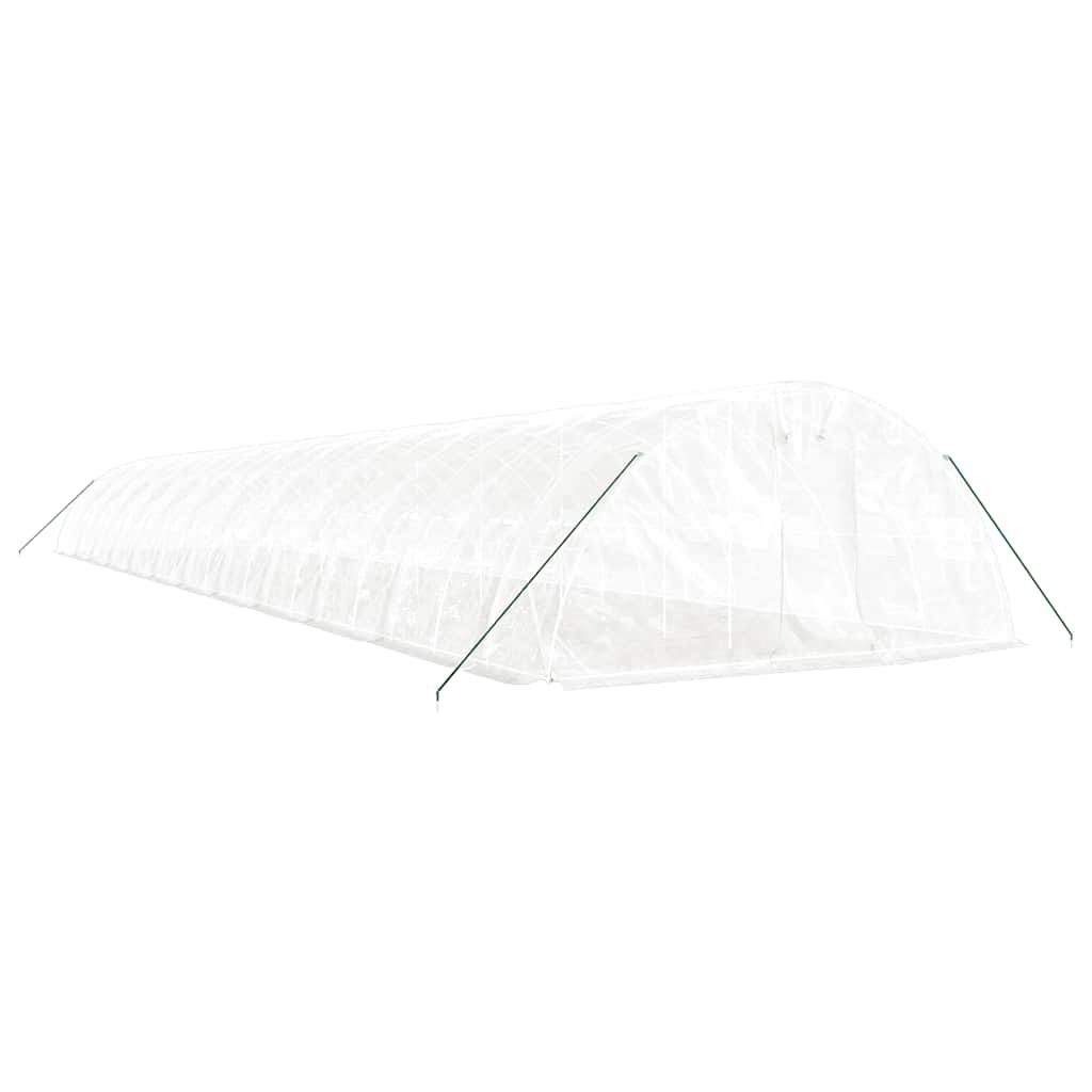 Serra con Telaio in Acciaio Bianco 120 m² 24x5x2,3 m | homemem39