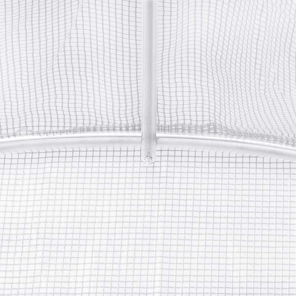 Serra con Telaio in Acciaio Bianco 120 m² 24x5x2,3 m | homemem39