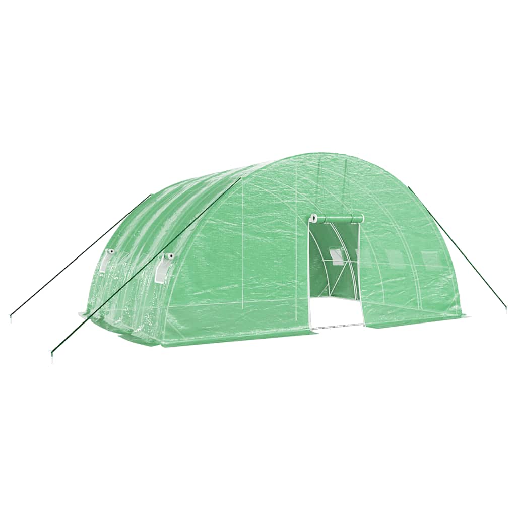 Serra con struttura in acciaio verde 24 m² 6x4x2,85 m | homemem39