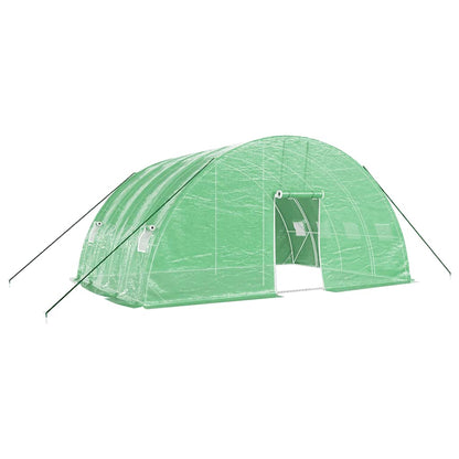 Serra con struttura in acciaio verde 24 m² 6x4x2,85 m | homemem39