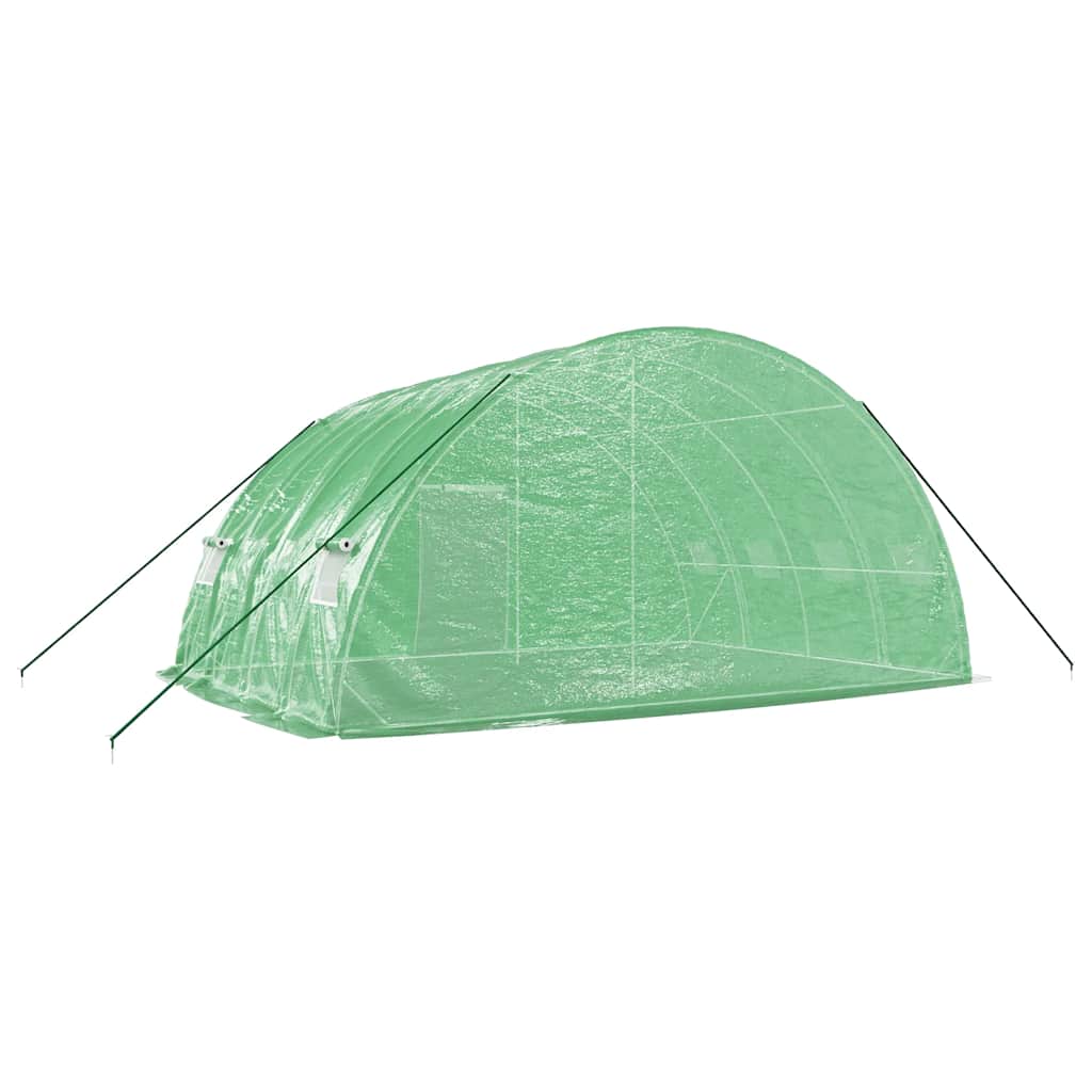 Serra con struttura in acciaio verde 24 m² 6x4x2,85 m | homemem39