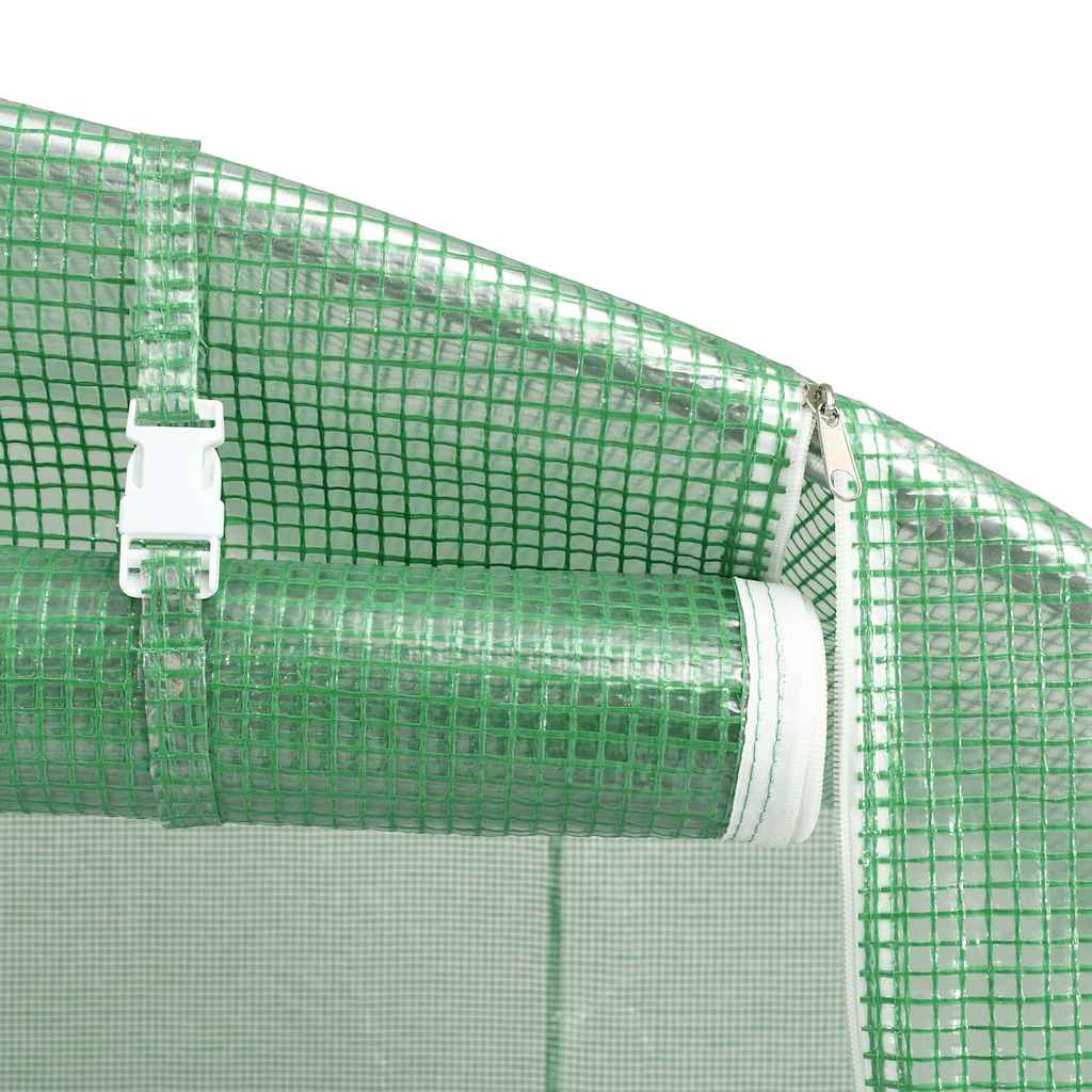 Serra con struttura in acciaio verde 24 m² 6x4x2,85 m | homemem39