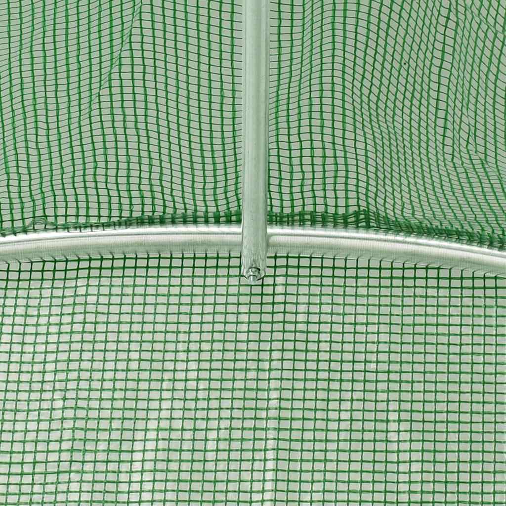 Serra con struttura in acciaio verde 24 m² 6x4x2,85 m | homemem39