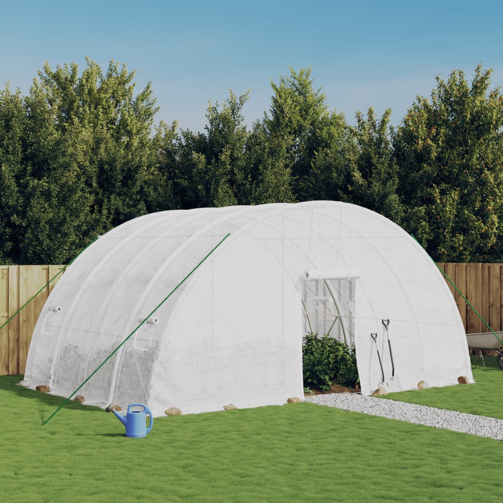 Serra con Telaio in Acciaio Bianco 24 m² 6x4x2,85 m - homemem39