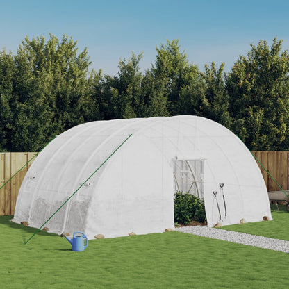 Serra con Telaio in Acciaio Bianco 24 m² 6x4x2,85 m - homemem39