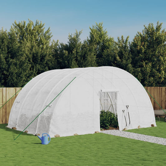 Serra con Telaio in Acciaio Bianco 24 m² 6x4x2,85 m - homemem39