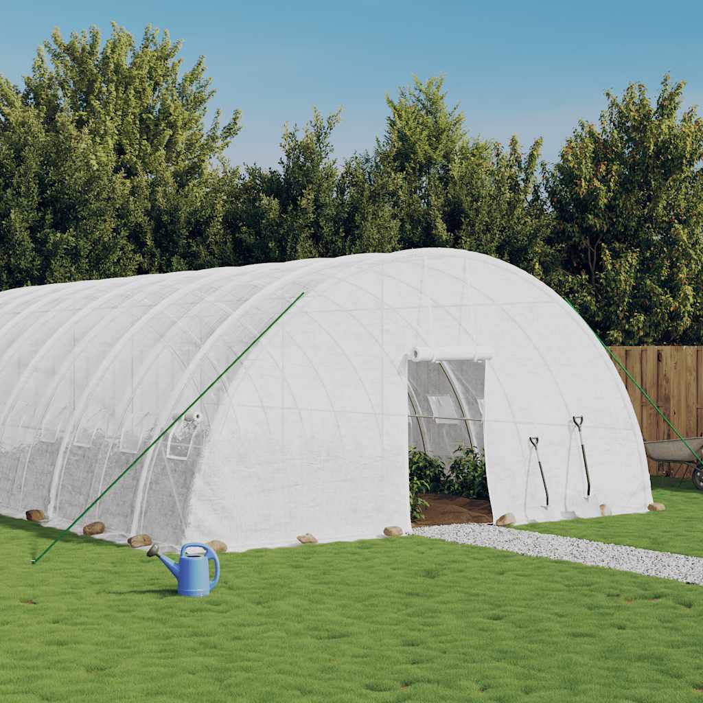 Serra con Telaio in Acciaio Bianco 36 m² 6x6x2,85 m | homemem39