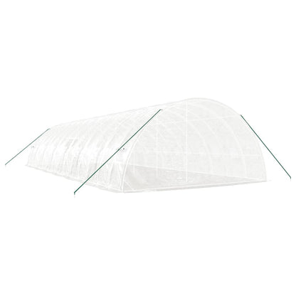 Serra con Telaio in Acciaio Bianco 84 m² 14x6x2,85 m - homemem39