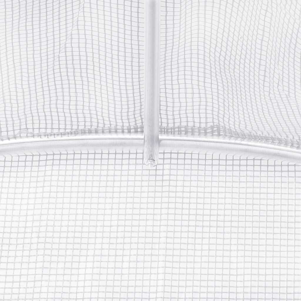 Serra con Telaio in Acciaio Bianco 96 m² 16x6x2,85 m | homemem39