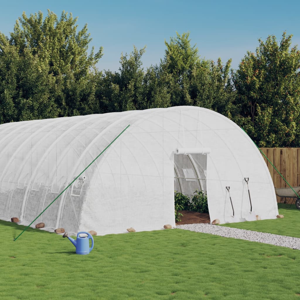 Serra con Telaio in Acciaio Bianco 120 m² 20x6x2,85 m | homemem39