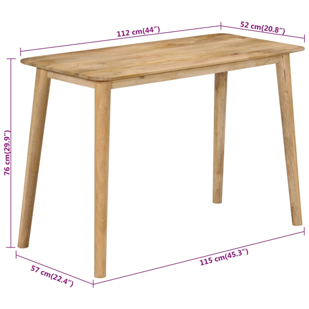 Tavolo da Pranzo 112x52x76 cm in Legno Massello di Mango | homemem39