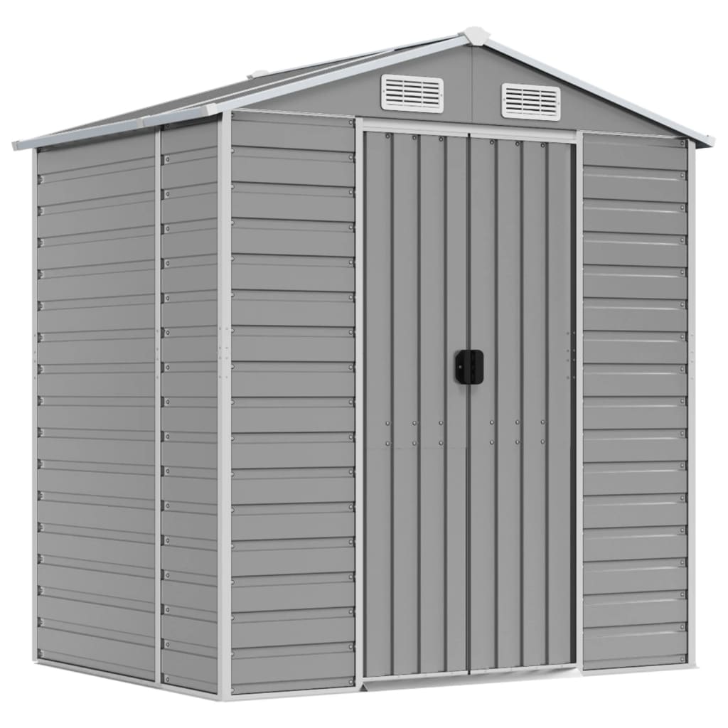 Capanno da Giardino Grigio Chiaro 191x130x198cm Acciaio Zincato - homemem39