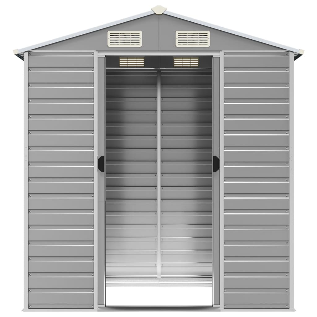 Capanno da Giardino Grigio Chiaro 191x130x198cm Acciaio Zincato - homemem39