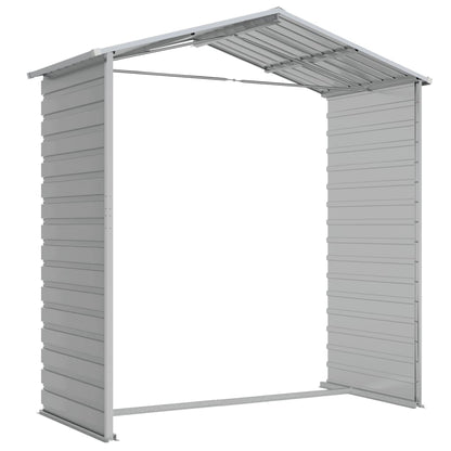 Capanno da Giardino Grigio Chiaro 191x130x198cm Acciaio Zincato - homemem39